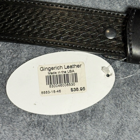 Men's Black Textured Leather Belt - Picture 8 of 8